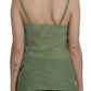PINK MEMORIES Green Silk Spaghetti Strap Tank Top Blouse