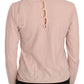 PINK MEMORIES Pink Lace See Through Long Sleeve Top Blouse