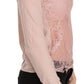 PINK MEMORIES Pink Lace See Through Long Sleeve Top Blouse