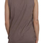 PINK MEMORIES Brown 100% Cotton Sleeveless Cardigan Top Vest