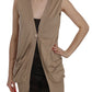 PINK MEMORIES Brown 100% Cotton Sleeveless Cardigan Top Vest