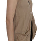PINK MEMORIES Brown 100% Cotton Sleeveless Cardigan Top Vest