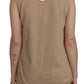 PINK MEMORIES Brown 100% Cotton Sleeveless Cardigan Top Vest