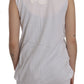 PINK MEMORIES White 100% Cotton Sleeveless Cardigan Top Vest