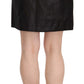 GF Ferre Black High Waist Curdoroy A-line Mini Skirt