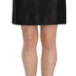 GF Ferre Black High Waist Curdoroy A-line Mini Skirt