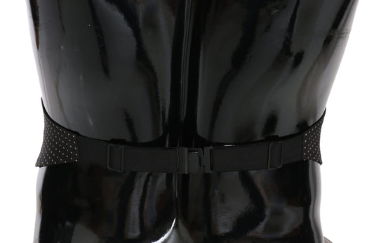 Dolce & Gabbana Black Dotted Waist Belt Silk Cummerbund