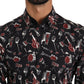 Dolce & Gabbana Black Musical Instrument Slim fit Shirt