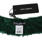 Dolce & Gabbana Green Fur Neck Collar Wrap Lambskin Scarf