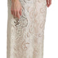 Dolce & Gabbana Cream Lace High Waist Palazzo Cropped Pants