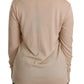 Dolce & Gabbana Beige Lace Long Sleeve Top Cashmere Blouse