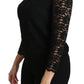 Dolce & Gabbana Black Lace Long Sleeve Nylon Blouse