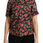 Dolce & Gabbana Black Floral Roses Short Sleeve Top Blouse
