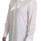 Dolce & Gabbana White Turtle Neck Long Sleeve Polo Shirt
