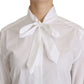 Dolce & Gabbana White Turtle Neck Long Sleeve Polo Shirt