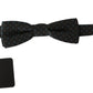 Dolce & Gabbana Gray Patterned Mens Necktie Papillon 100% Silk Bow Tie