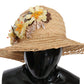 Dolce & Gabbana Beige Wide Brim Floral Bucket Capello Hat