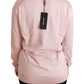 Dolce & Gabbana Pink Floral Embellished Pullover Silk Sweater