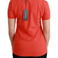 Dolce & Gabbana Red Crewneck Short Sleeve T-shirt Cotton Top