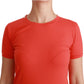 Dolce & Gabbana Red Crewneck Short Sleeve T-shirt Cotton Top