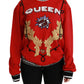 Dolce & Gabbana Red Queen Sequined Love Pullover Sweater