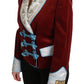 Dolce & Gabbana Red Velvet Baroque Crystal Blazer Jacket