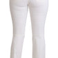 Dolce & Gabbana White Heart Flared Stretch Cotton Pants