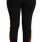 Dolce & Gabbana Black Skinny Stretch Fox Head Cotton Pants