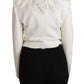 Dolce & Gabbana White Double Breasted Coat Wool Jacket