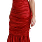 Dolce & Gabbana Red Silk Stretch Mermaid Bodycon Dress