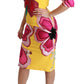 Dolce & Gabbana Yellow Floral Crystal Bodycon Sheath Dress