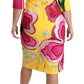 Dolce & Gabbana Yellow Floral Crystal Bodycon Sheath Dress