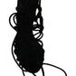 Dolce & Gabbana Black Suede Strap Stilettos Shoes Sandals