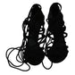 Dolce & Gabbana Black Suede Strap Stilettos Shoes Sandals