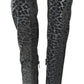 Dolce & Gabbana Gray Leopard High Top Sneakers Booties Shoes