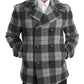 Dolce & Gabbana Gray Check Wool Cashmere Coat Jacket