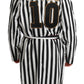 Dolce & Gabbana Black Coat Nightgown  White Cotton Robe