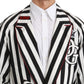 Dolce & Gabbana Black Coat Nightgown  White Cotton Robe