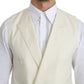 Dolce & Gabbana White Waistcoat Formal Wool  Vest
