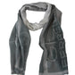 GF Ferre Gray Wool Viscose Foulard Patterned Branded Scarf