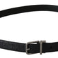 Dolce & Gabbana Black Exotic Skin Pattern Silver Buckle Belt