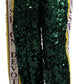 Dolce & Gabbana Green Sequin Trousers Queens Angel Pants