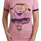 Dolce & Gabbana Pink YEAR OF THE PIG Top Cotton T-shirt