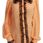Dolce & Gabbana Yellow Silk Sequin Lace Blouse Shirt