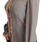 Dolce & Gabbana Gray Silk Gold Sequin Lace Blouse Shirt