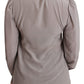 Dolce & Gabbana Gray Silk Gold Sequin Lace Blouse Shirt