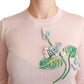Dolce & Gabbana Pink Floral Silk Cashmere Pullover Sweater