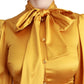 Dolce & Gabbana Yellow Silk Stretch Sheath Bodycon Mini Dress