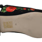 Dolce & Gabbana Black Floral Crystal Slingbacks Flats Shoes
