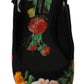 Dolce & Gabbana Black Floral Crystal Slingbacks Flats Shoes